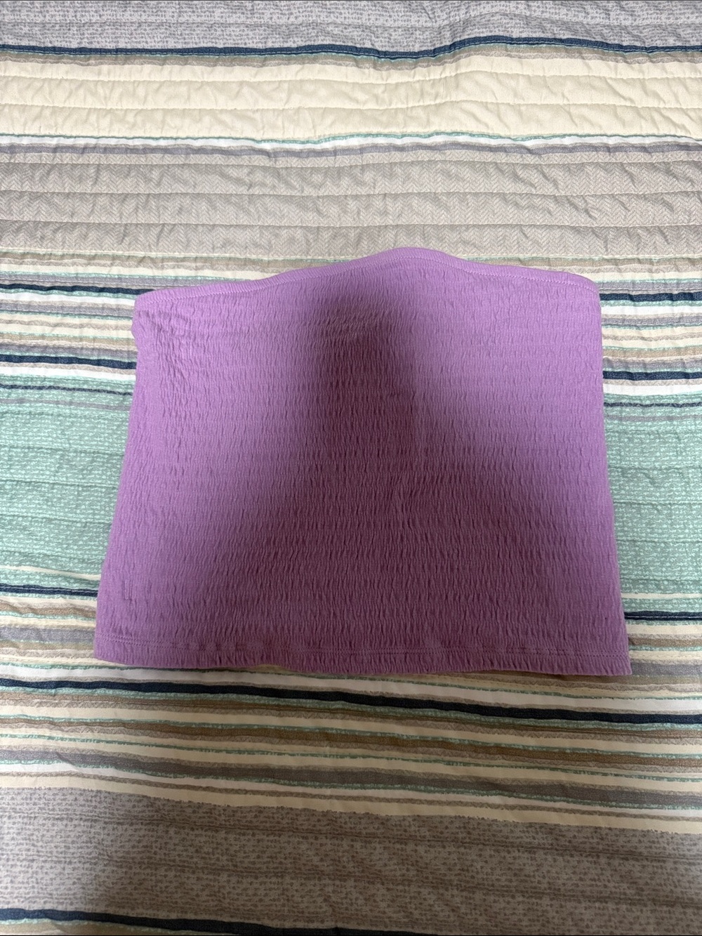 Lilac Tube Top - Stretch Smocked Bandeau